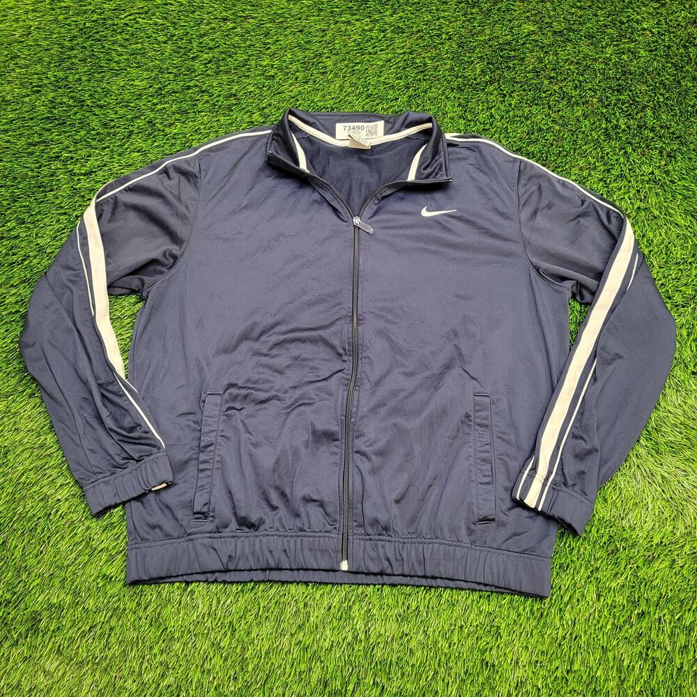 NIKE Chest Swoosh Track Jacket Large 24x26 Baggy White Trim